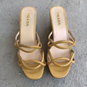 Prada Patent leather wedge mules